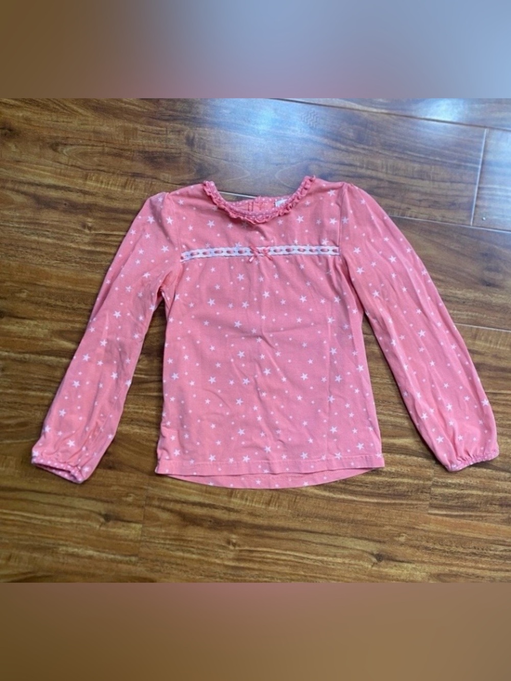 Matilda Jane Girls Salmon Star Long Sleeve Top Size 6 Cottagecore Girlhoodcore